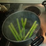 Boil the asparagus for 5minutes