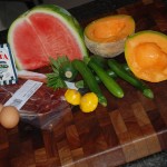 All ingredients for all the salads.