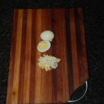 Boil and crush the eggs.