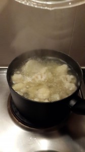 Boil cauliflower until soft and blend,