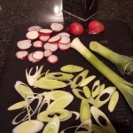 2.	Shave the radish and leek